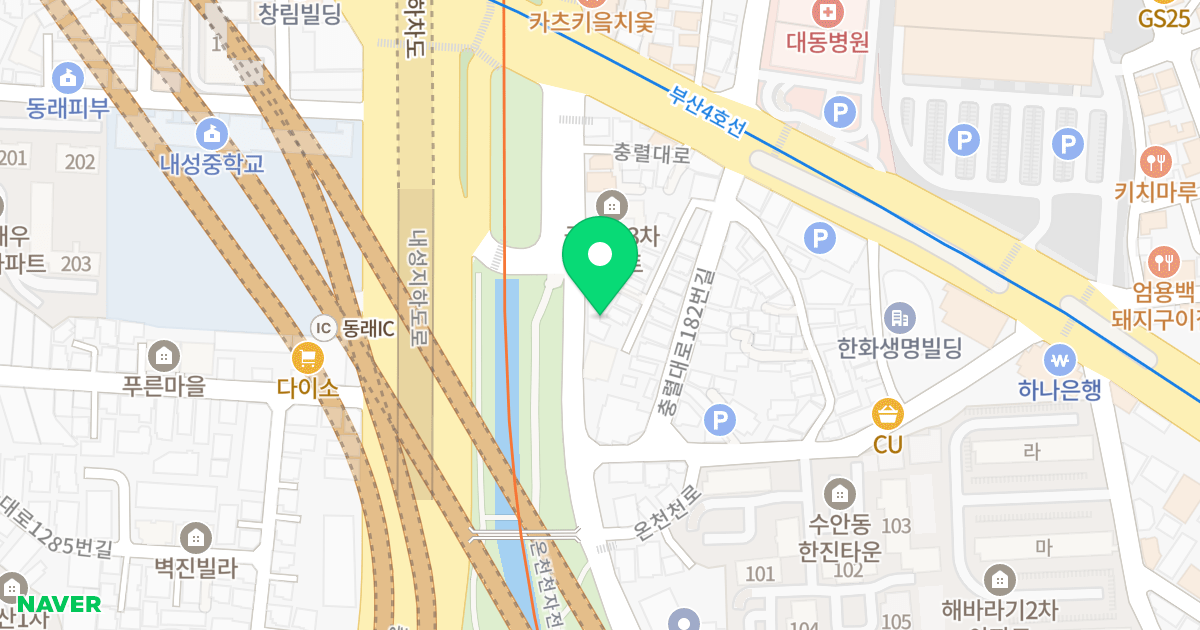 에이펙스타운 위치 지도 - 부산광역시 동래구 온천천로 185