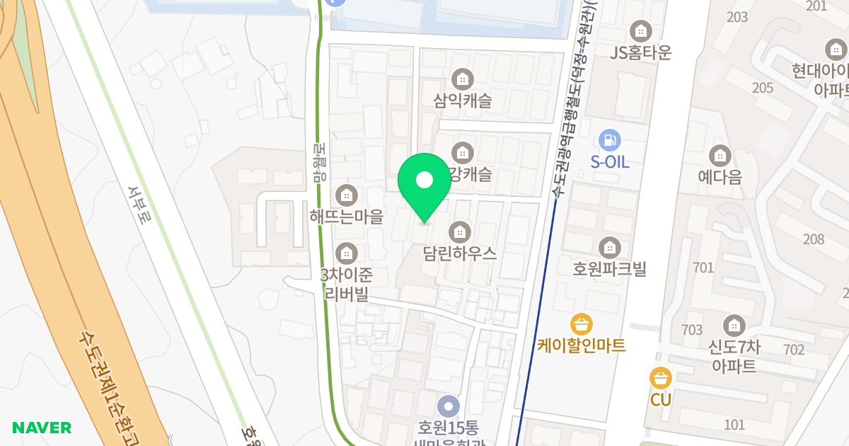 예체뜰안 위치 지도 - 경기도 의정부시 호암로 31-13