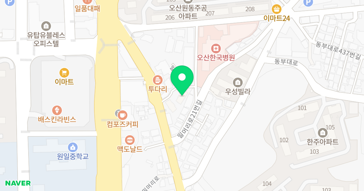 (560-19) 위치 지도 - 경기도 오산시 밀머리로 15-4