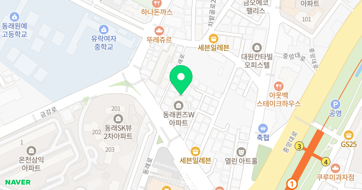 동래퀸즈W 위치 지도 - 부산광역시 동래구
