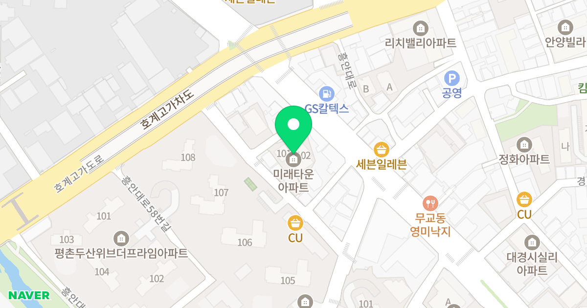 미래타운 위치 지도 - 경기도 안양시 동안구 엘에스로53번길 9
