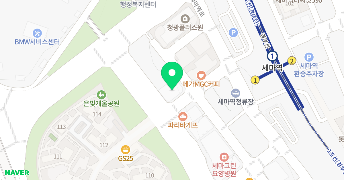세마 엠시티 위치 지도 - 경기도 오산시 수목원로 618