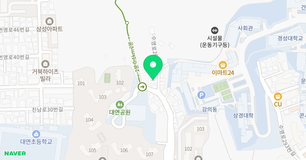 동우빌리지 위치 지도 - 부산광역시 남구