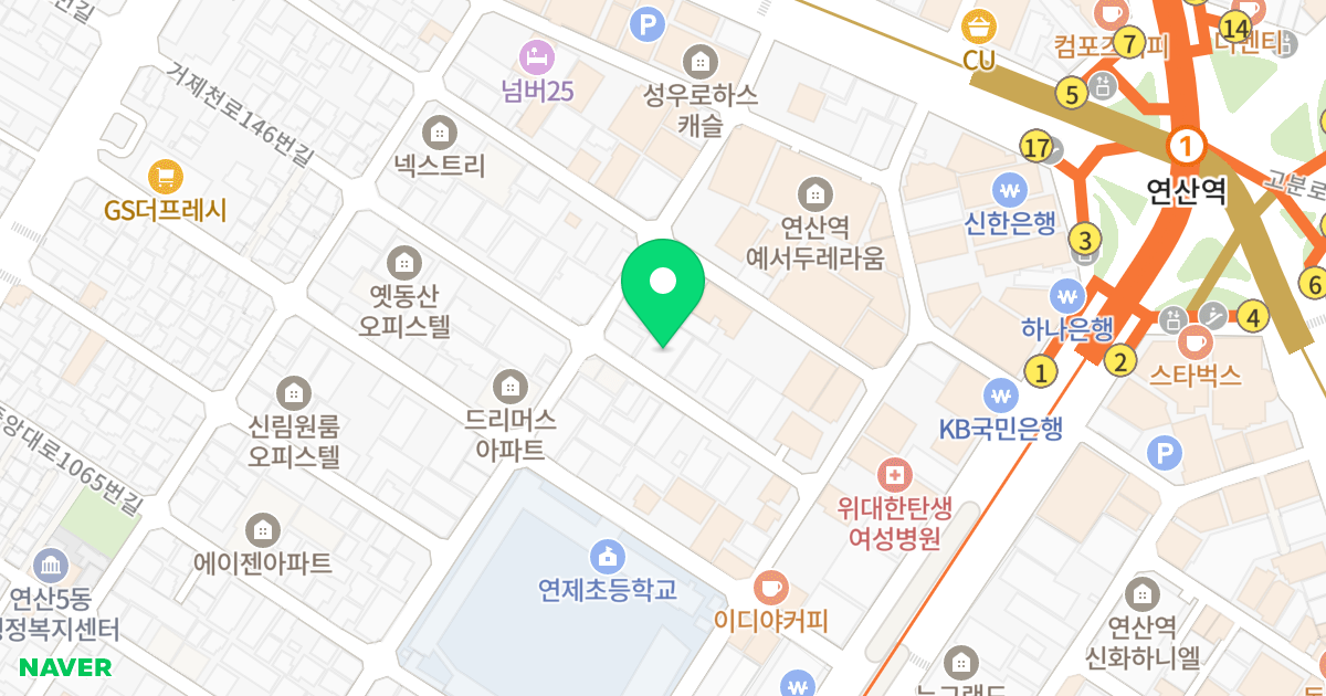 일천베스파 위치 지도 - 부산광역시 연제구 거제천로146번길 53