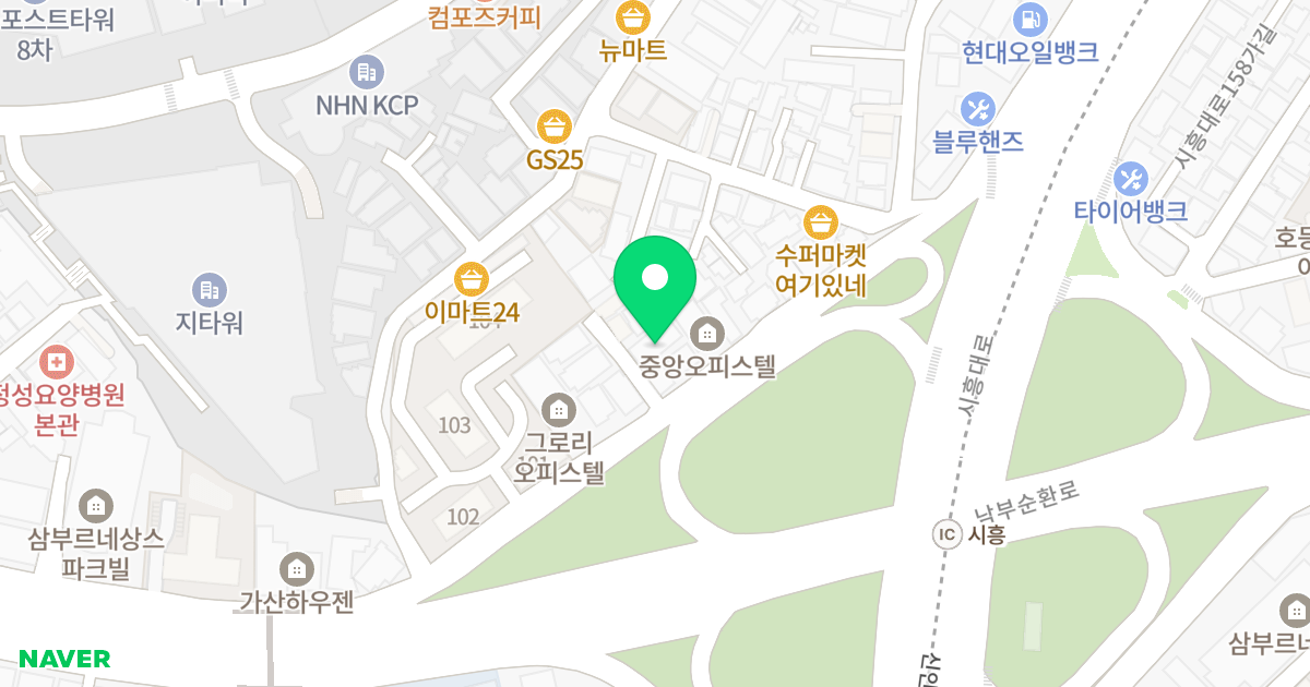 다온쉐르빌 위치 지도 - 서울특별시 구로구 시흥대로161길 36-6