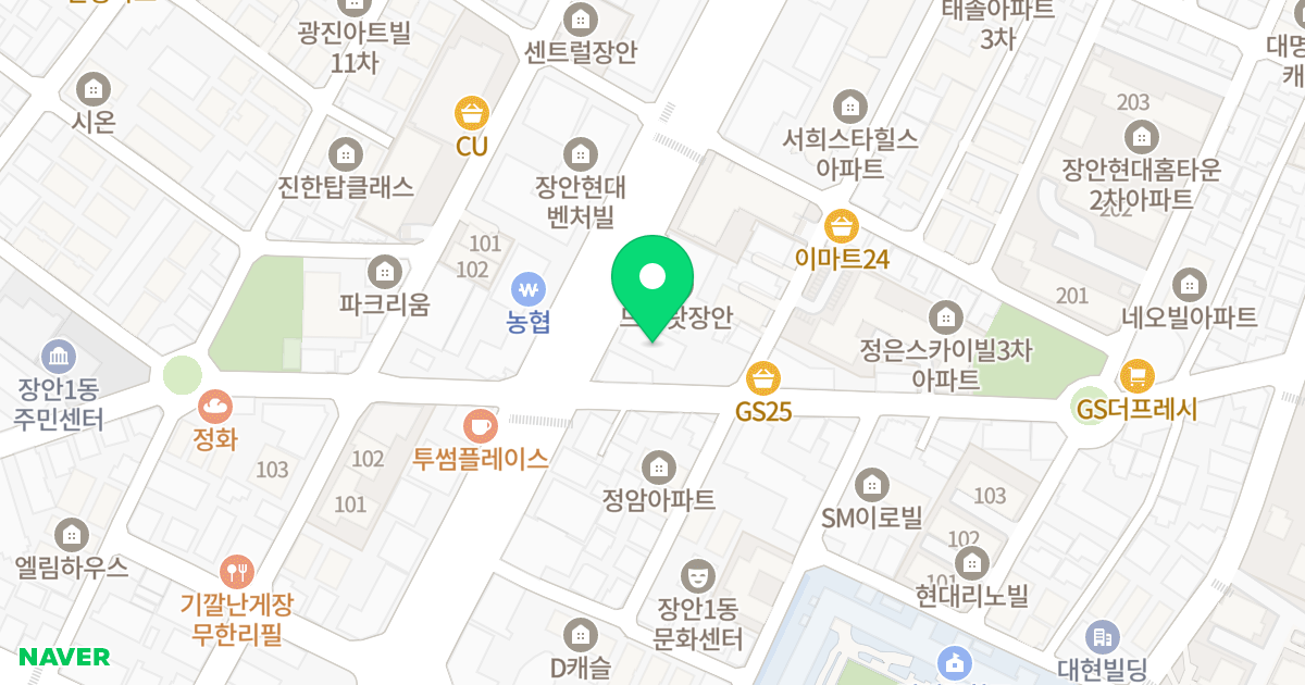 가우디오피스텔 위치 지도 - 서울특별시 동대문구 장한로 80