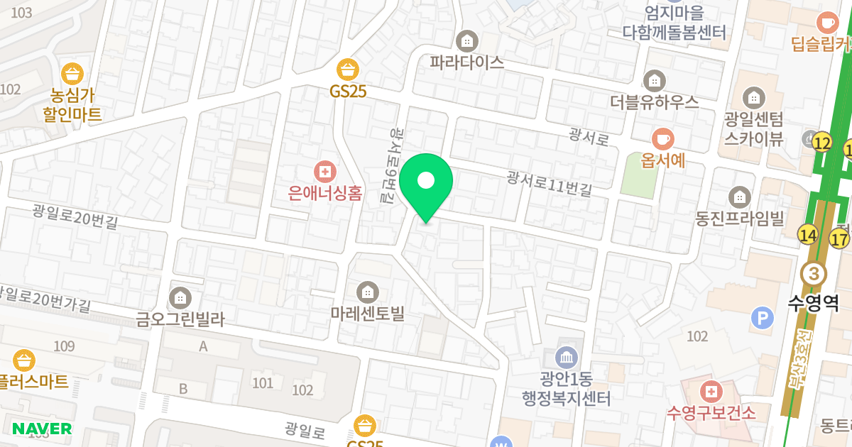 레인보우 위치 지도 - 부산광역시 수영구 광서로9번길 51