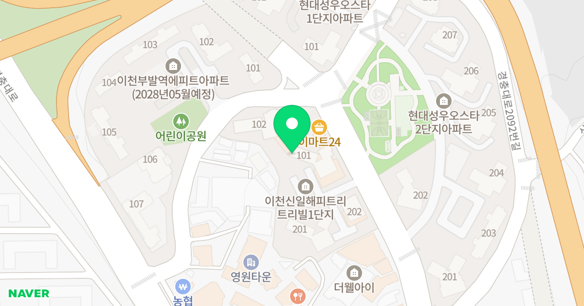 이천신일해피트리트리빌1단지 위치 지도 - 경기도 이천시 부발읍