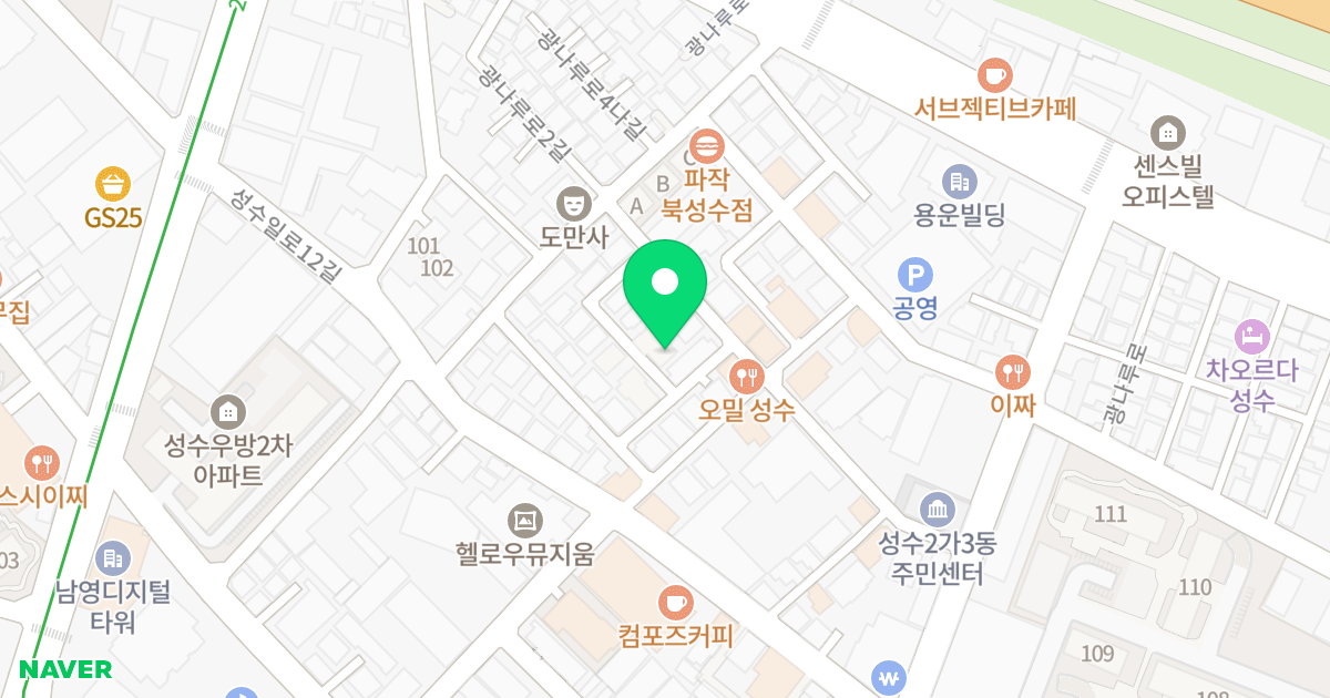 성수리치빌 위치 지도 - 서울특별시 성동구 광나루로2가길 11