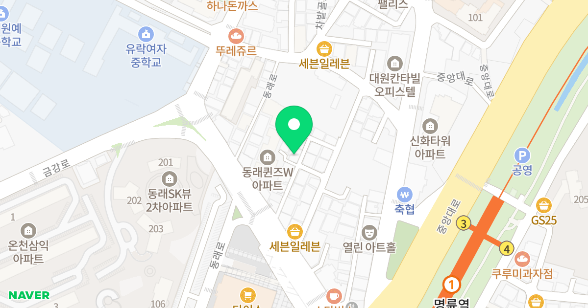 글로리빌 위치 지도 - 부산광역시 동래구