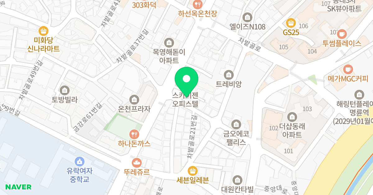 칸느하우스 위치 지도 - 부산광역시 동래구 금강로74번길 5