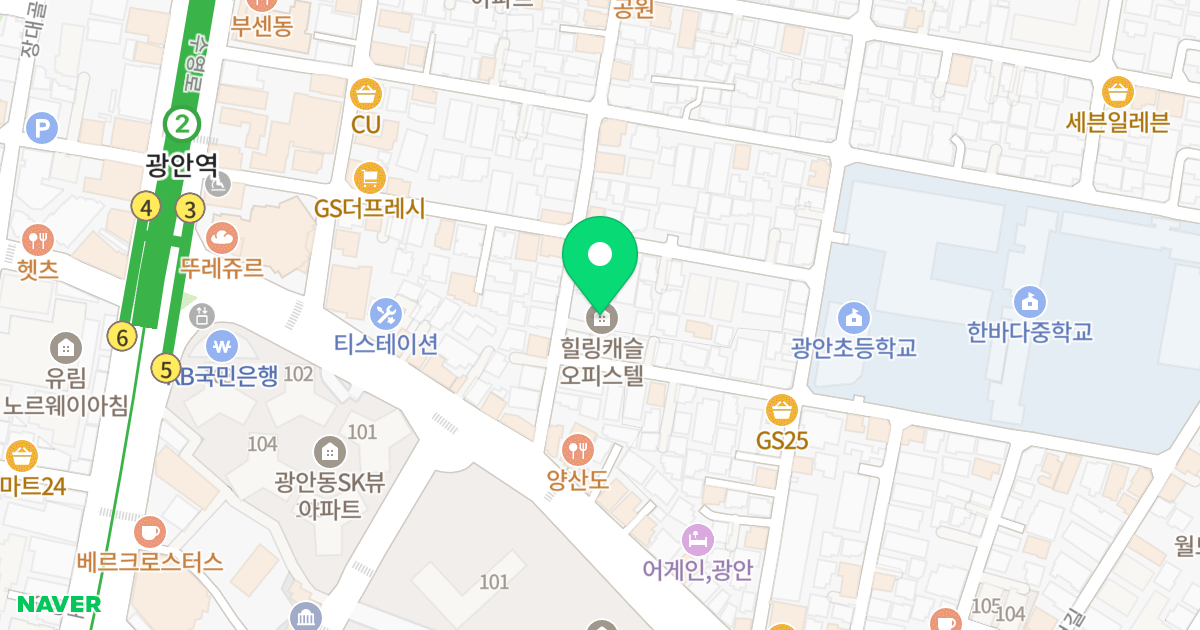 힐링캐슬 위치 지도 - 부산광역시 수영구 광안로21번길 16