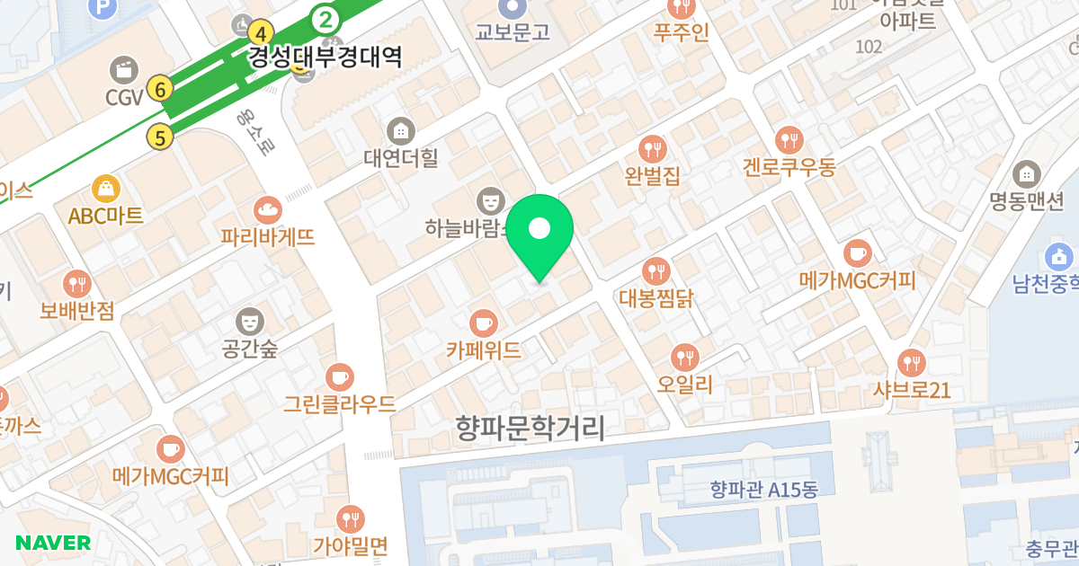 아티카대연 위치 지도 - 부산광역시 남구 용소로19번길 21