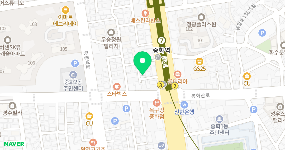 탑클래스2차 위치 지도 - 서울특별시 중랑구 동일로135길 7-3