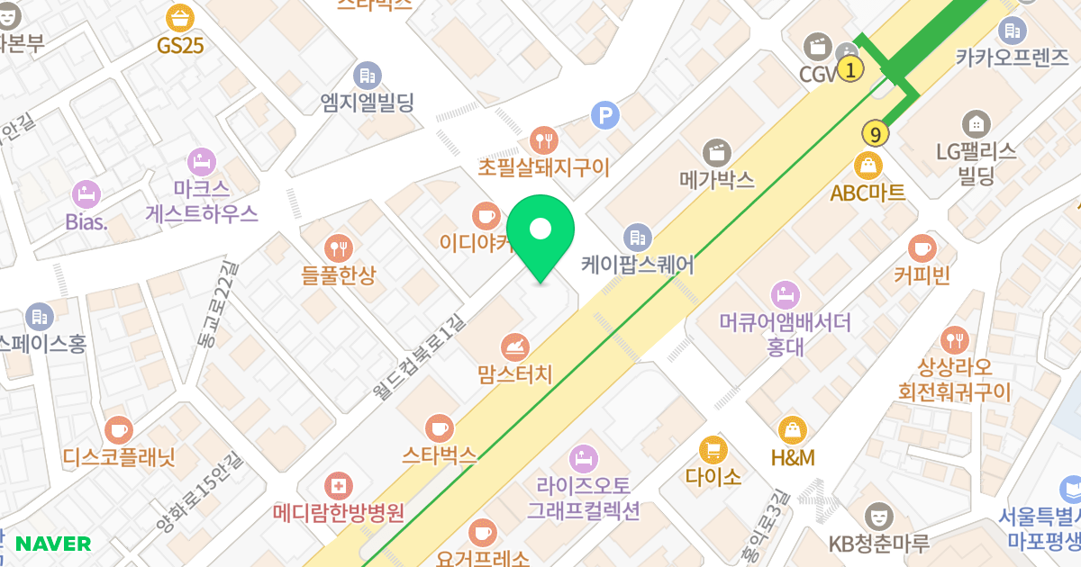 서교타워 위치 지도 - 서울특별시 마포구 양화로 133