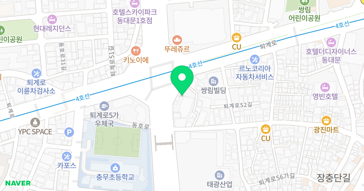 남산 오렌지카운티 위치 지도 - 서울특별시 중구 동호로 318