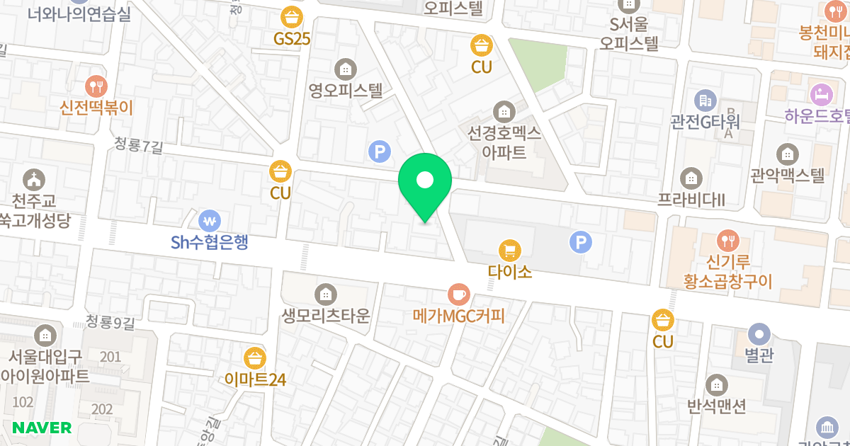 대학캠퍼스텔 위치 지도 - 서울특별시 관악구 쑥고개로21길 5
