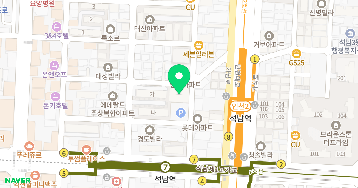 대원아파트 위치 지도 - 인천광역시 서구 옻우물로14번길 20