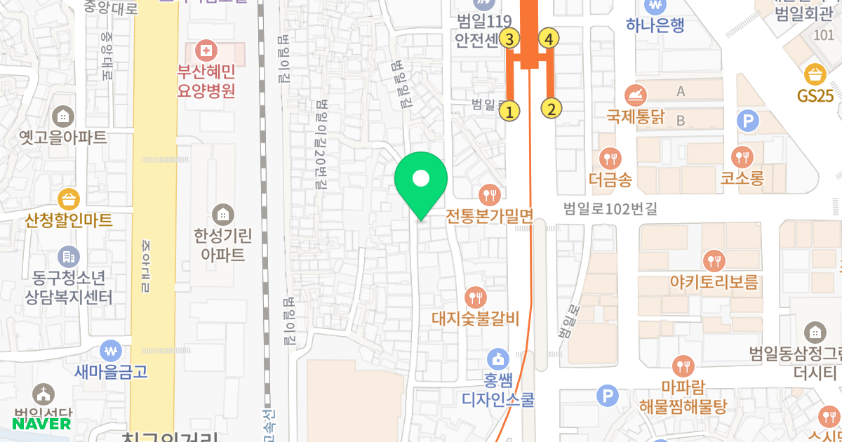 대경하우스 위치 지도 - 부산광역시 동구 범일일길 22