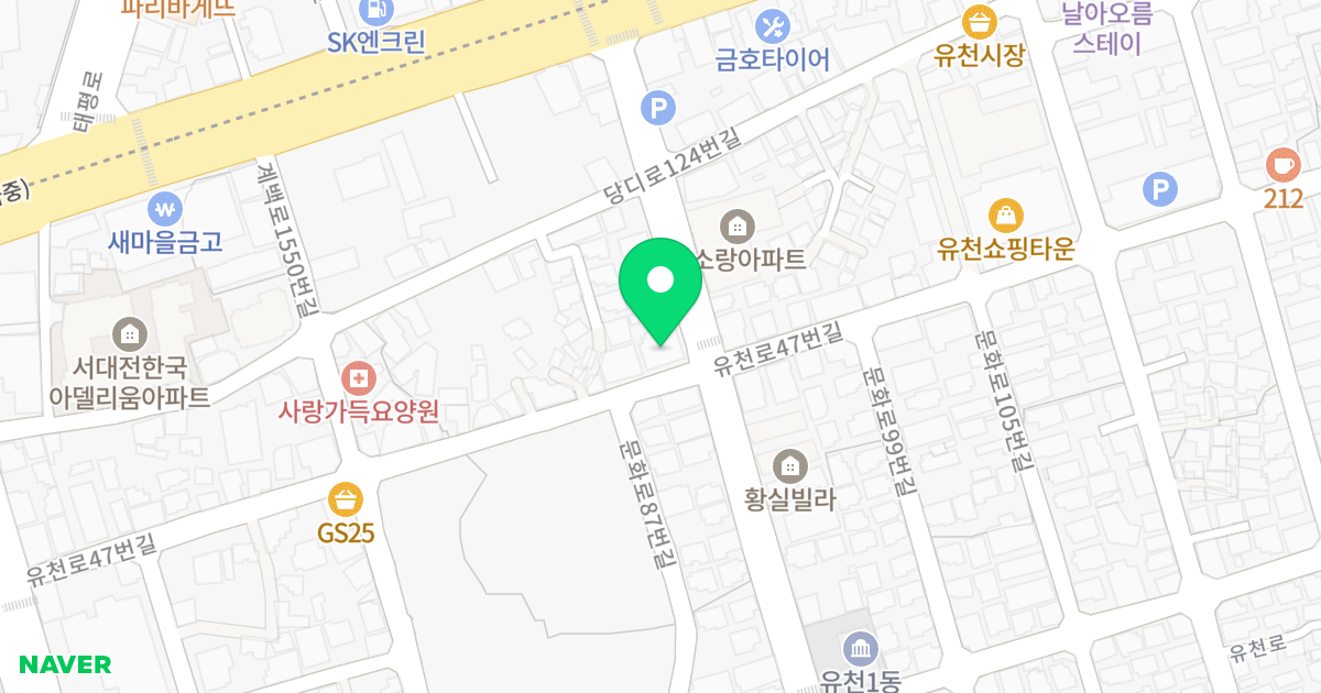 토르 위치 지도 - 대전광역시 중구 유천로47번길 68