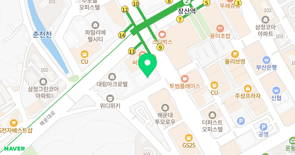 경동윈츠타워오피스텔 위치 지도 - 부산광역시 해운대구 양운로 59