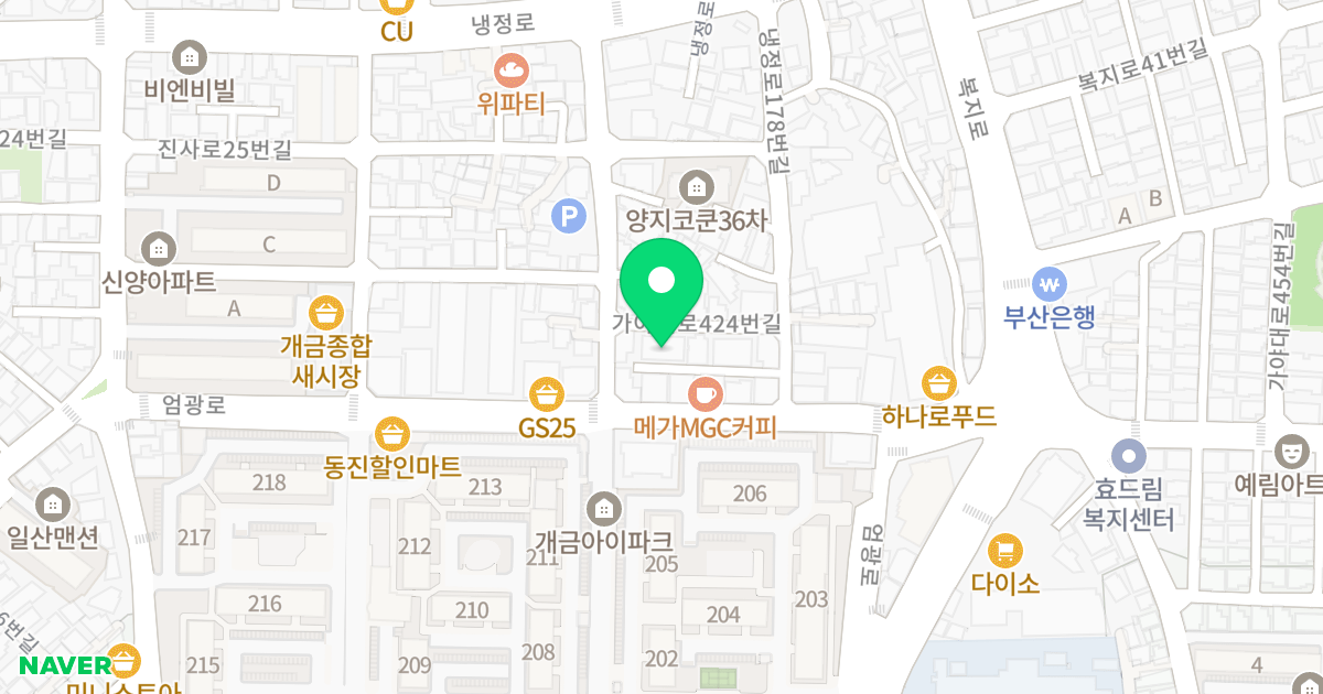 양지코쿤빌23차 위치 지도 - 부산광역시 부산진구 가야대로424번길 91-1