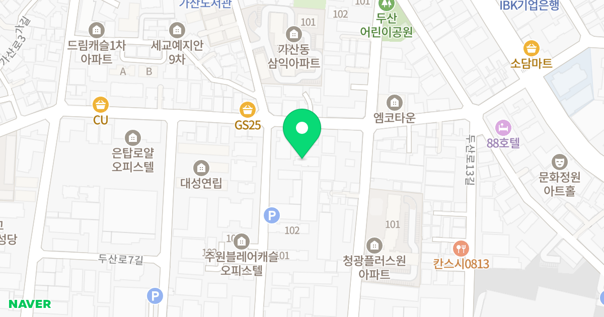 미림A클래스13차 위치 지도 - 서울특별시 금천구 두산로9길 34