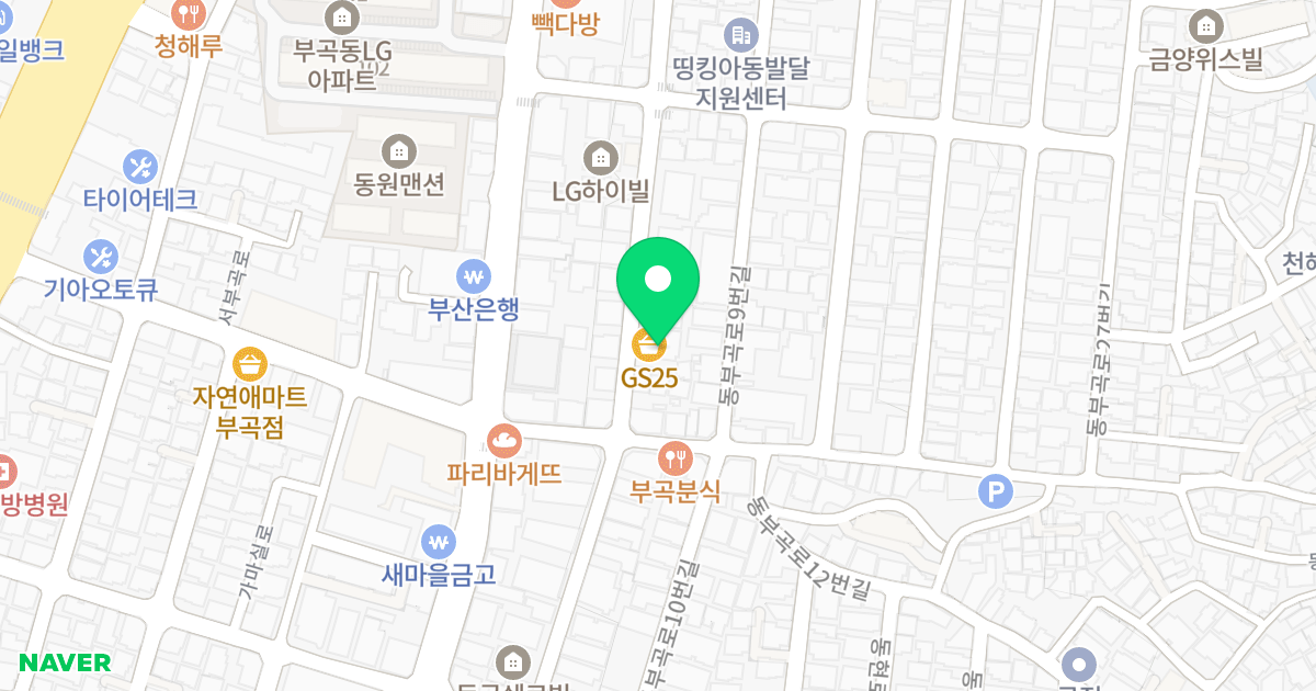 차타운원룸 위치 지도 - 부산광역시 금정구 동부곡로5번길 8