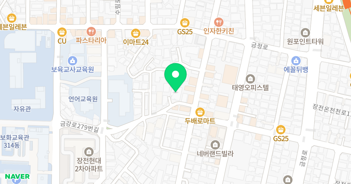 엔스타 위치 지도 - 부산광역시 금정구 부산대학로64번안길 8-4