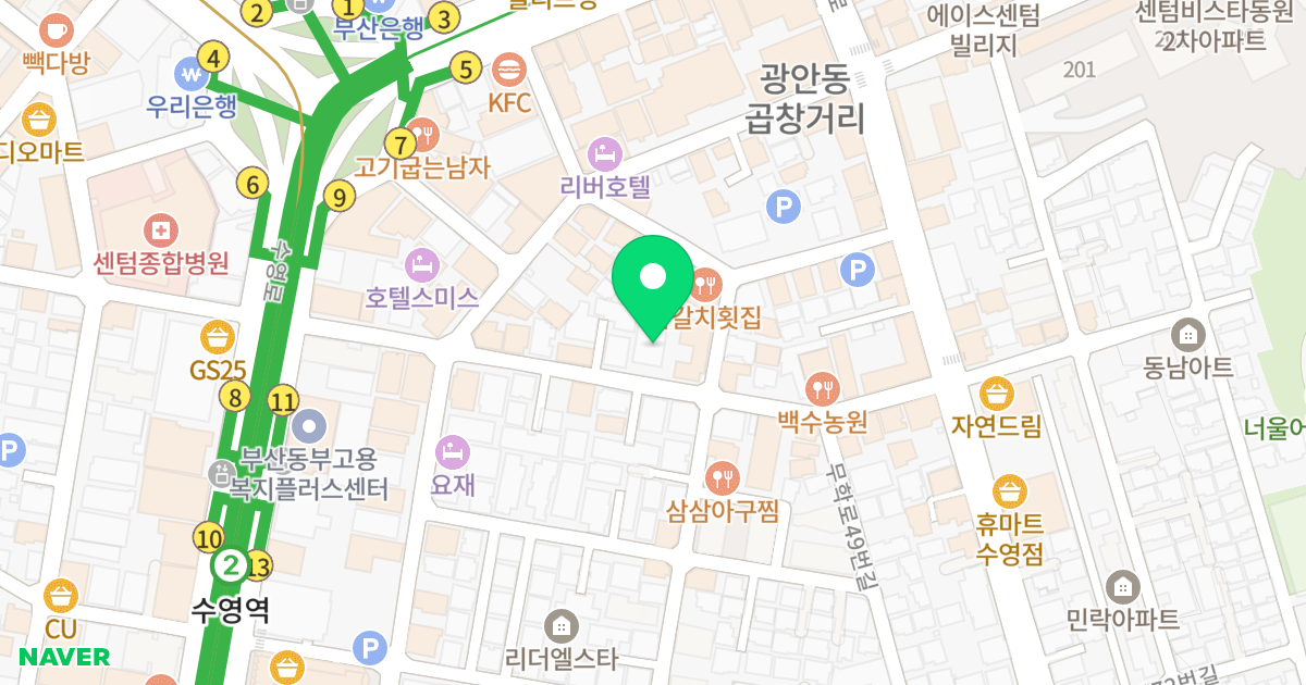 지산골드 위치 지도 - 부산광역시 수영구 수영로680번길 33