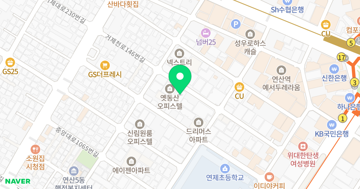 일마레 오피스텔 위치 지도 - 부산광역시 연제구