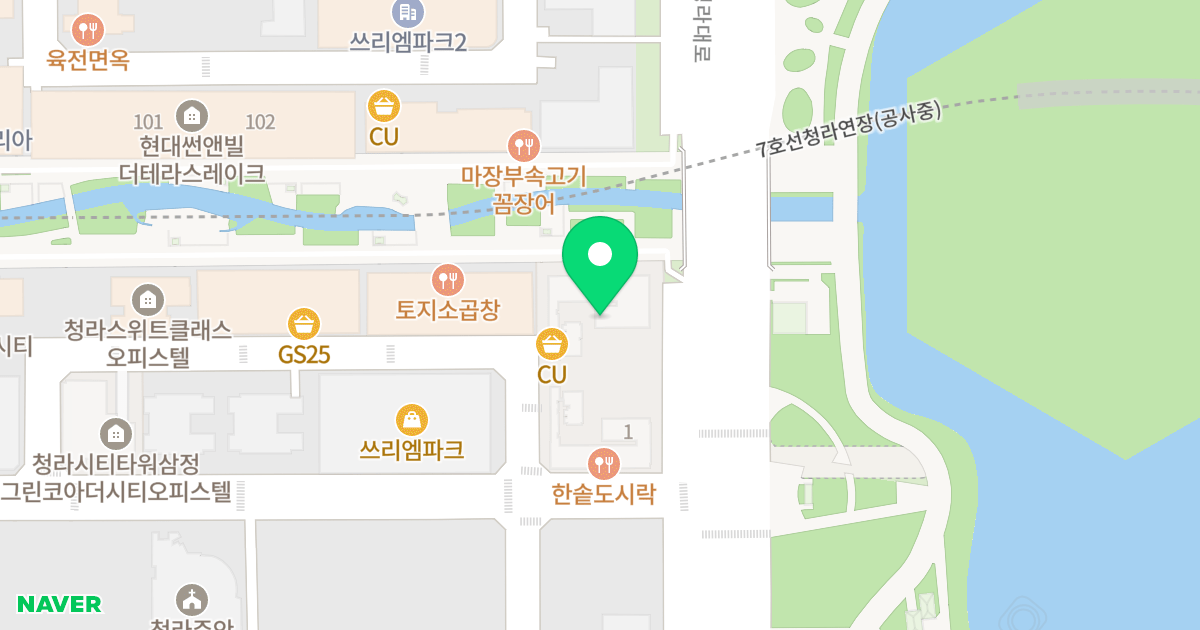 인천청라 골드클래스2차 오피스텔 위치 지도 - 인천광역시 서구 청라한내로72번길 7-29