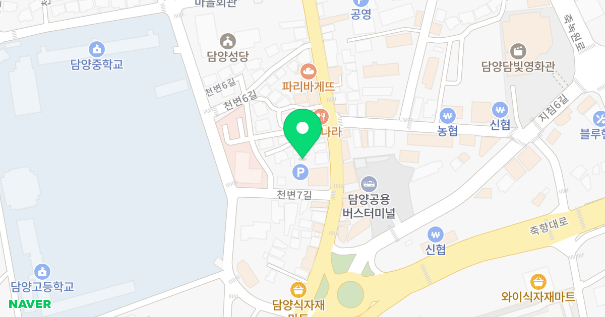 제1동 위치 지도 - 전라남도 담양군 담양읍 천변7길 25