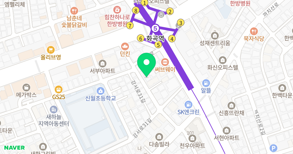 오피스텔 위치 지도 - 서울특별시 강서구 화곡로26길 15