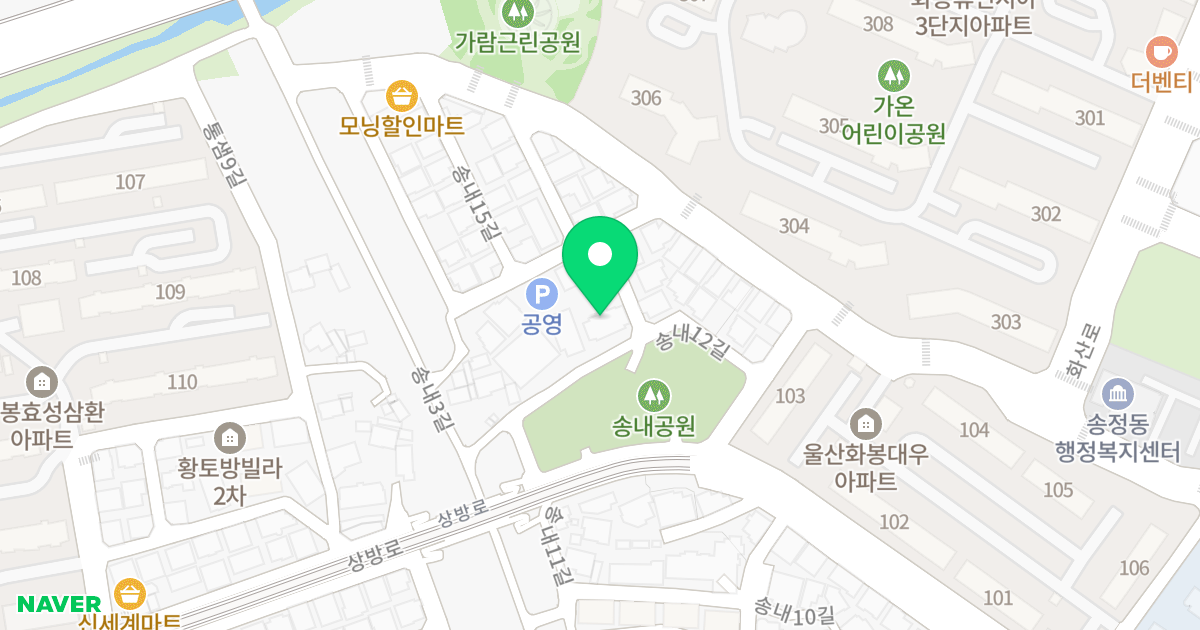 (611-9) 위치 지도 - 울산광역시 북구 송내12길 9
