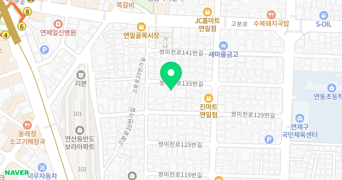 BEST BENUS 위치 지도 - 부산광역시 연제구 쌍미천로135번길 39