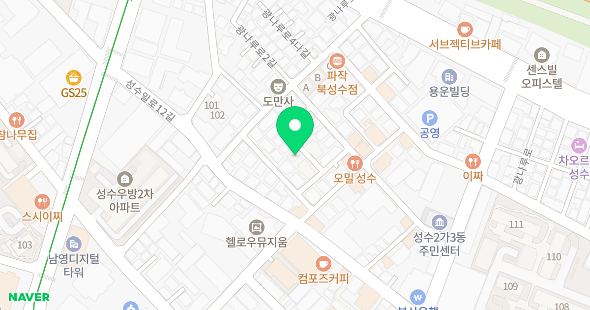 성수리치빌 위치 지도 - 서울특별시 성동구 광나루로2가길 12
