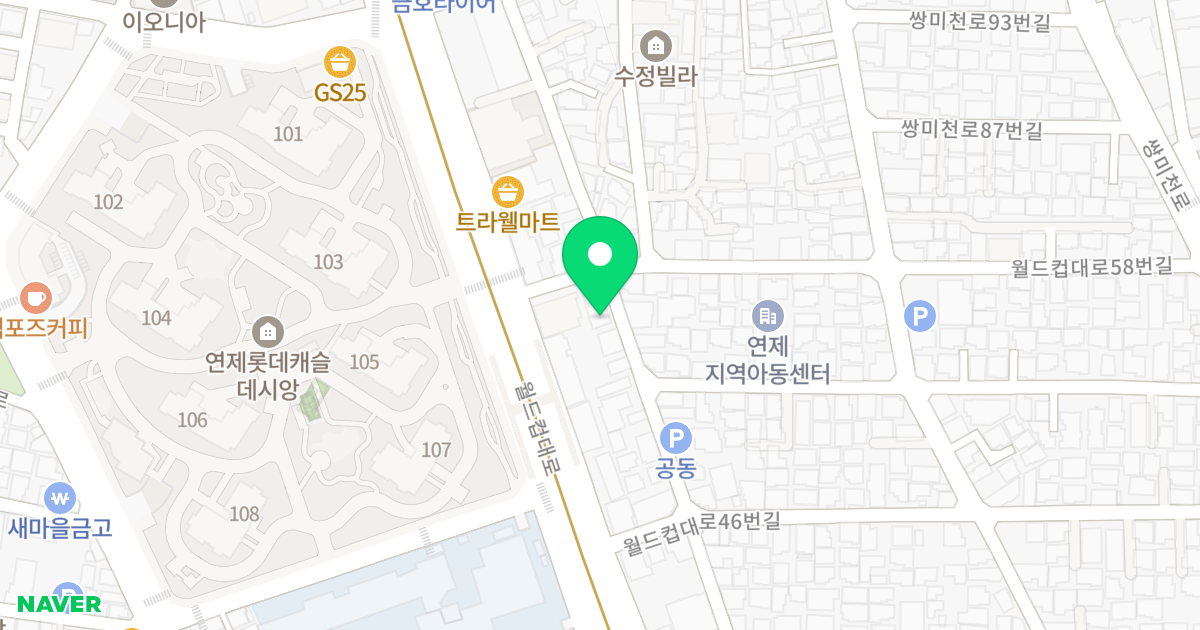 한울 어진 위치 지도 - 부산광역시 연제구 대리로6번길 34