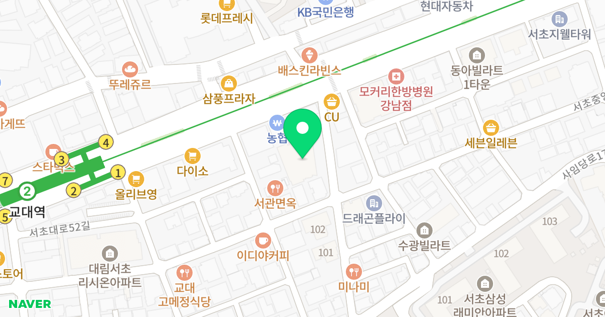 서초 대우아이빌 위치 지도 - 서울특별시 서초구 서초대로58길 10