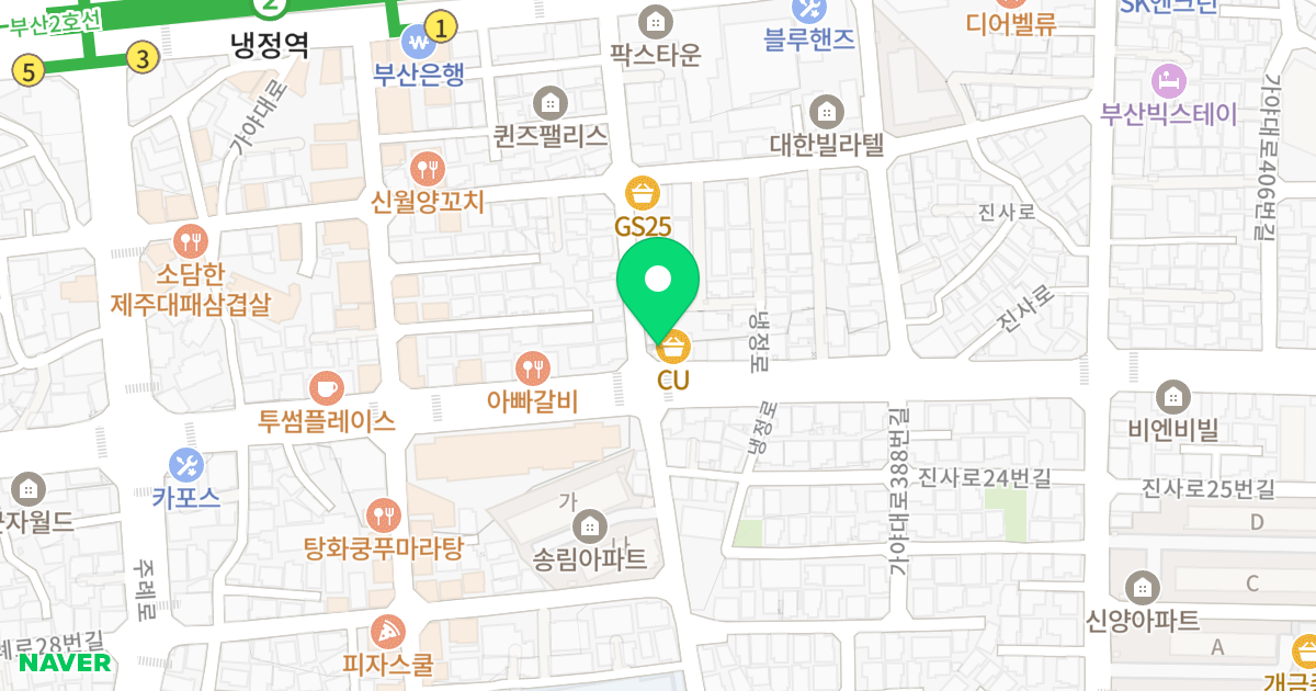 주건축물제1동(54-73) 위치 지도 - 부산광역시 사상구 냉정로 129