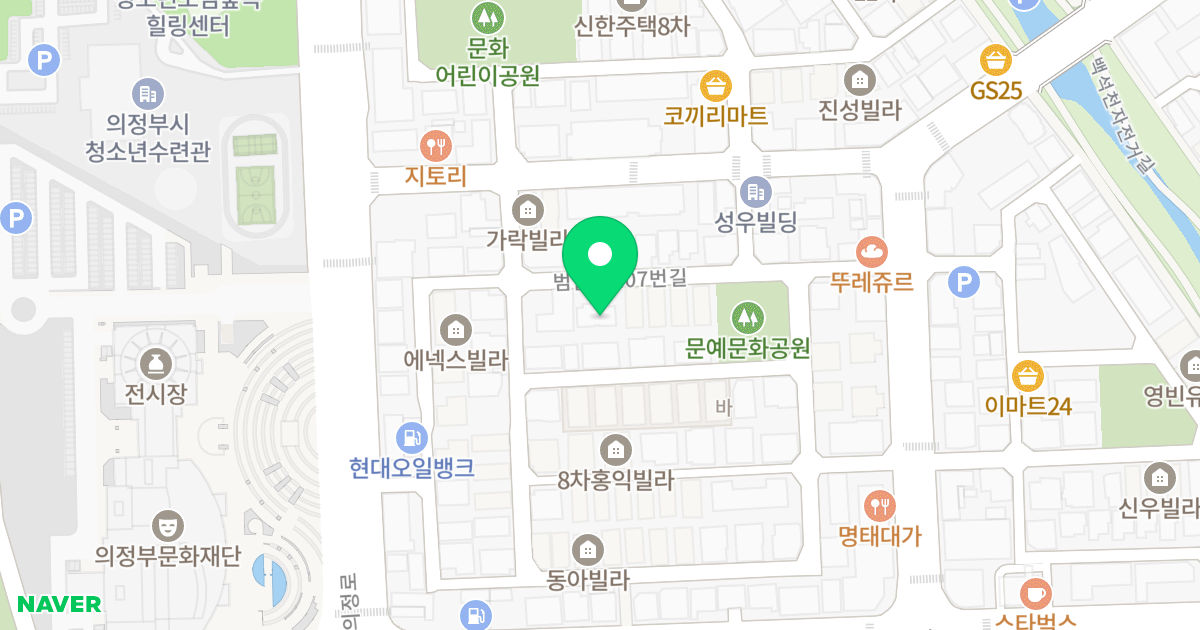 한솔리버시티 위치 지도 - 경기도 의정부시 범골로107번길 27