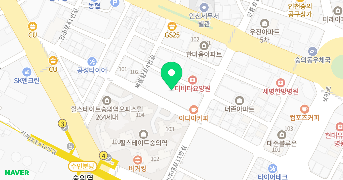 솔루나 위치 지도 - 인천광역시 미추홀구 제물량로24번길 51