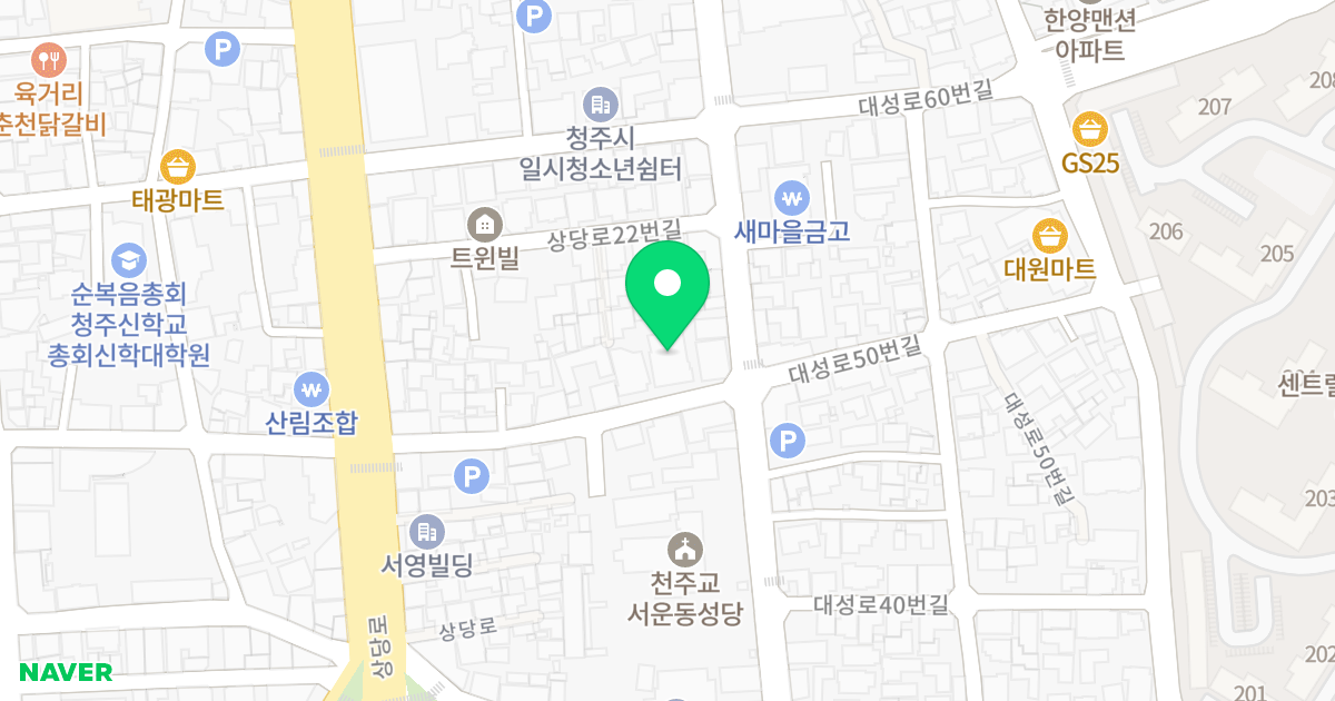 (29-1) 위치 지도 - 충청북도 청주시 상당구 상당로14번길 25