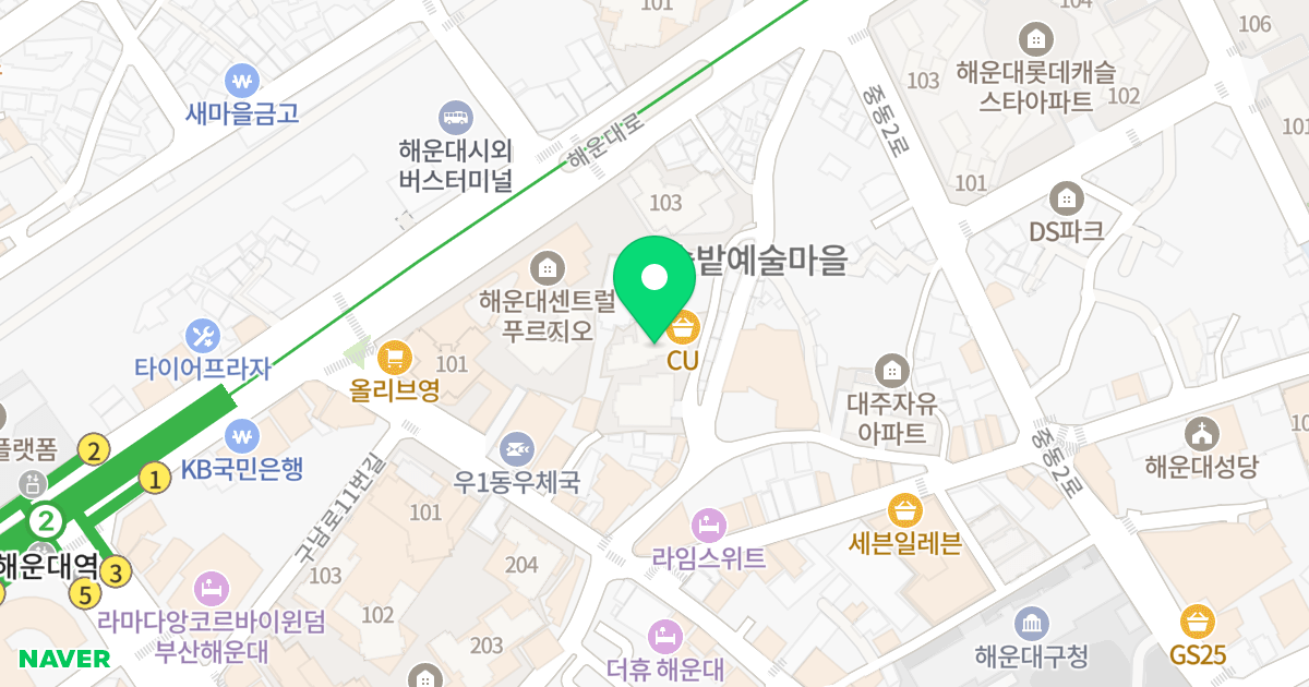 해운대파크에비뉴 위치 지도 - 부산광역시 해운대구 중동1로17번길 15-7