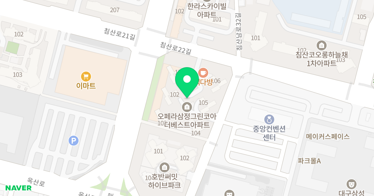 오페라 삼정 그린코아 더베스트 위치 지도 - 대구광역시 북구 침산로 100
