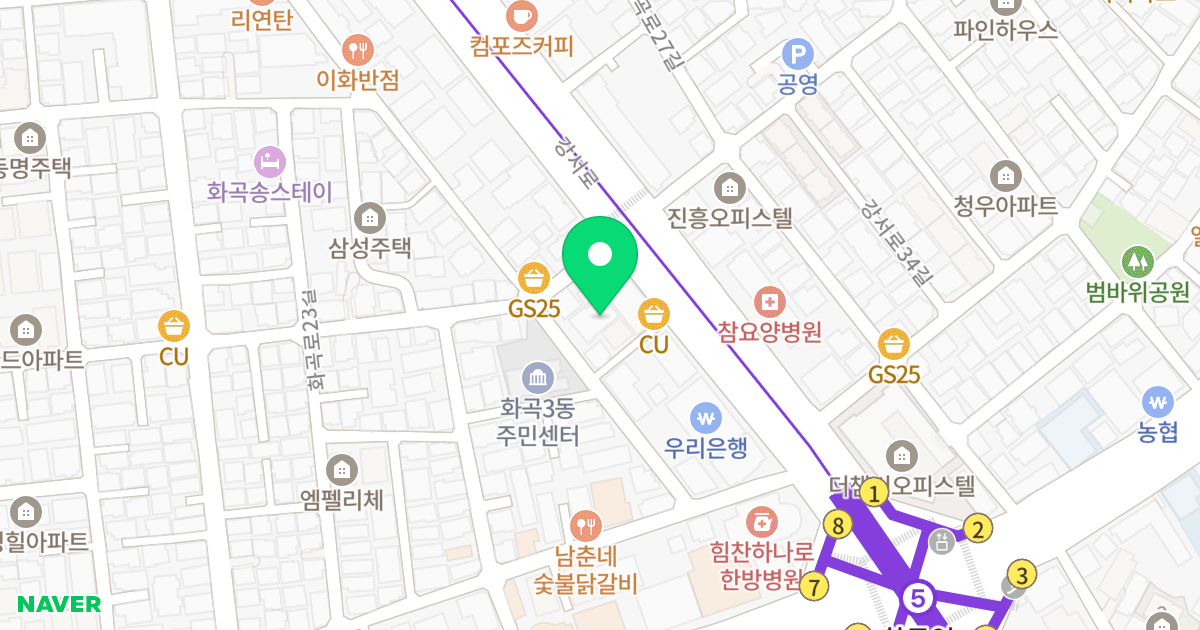 (1051-4) 위치 지도 - 서울특별시 강서구 강서로33가길 20