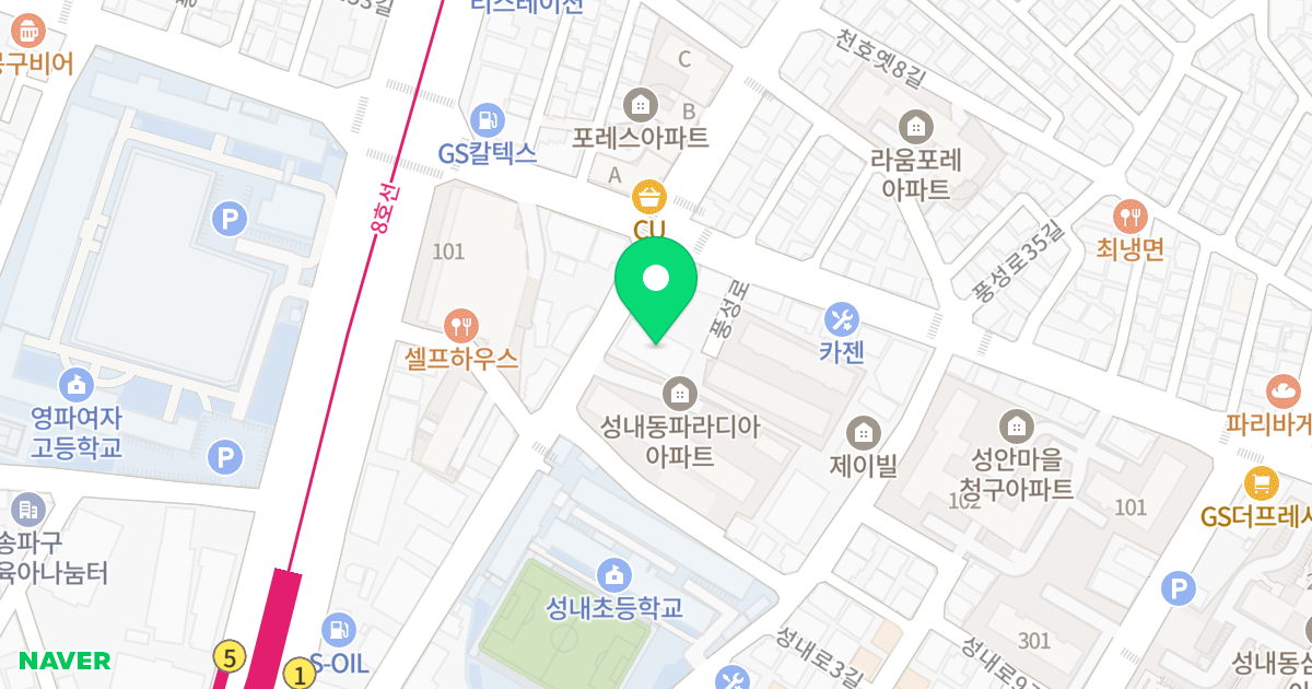 (120-89) 위치 지도 - 서울특별시 강동구 천호옛길 34