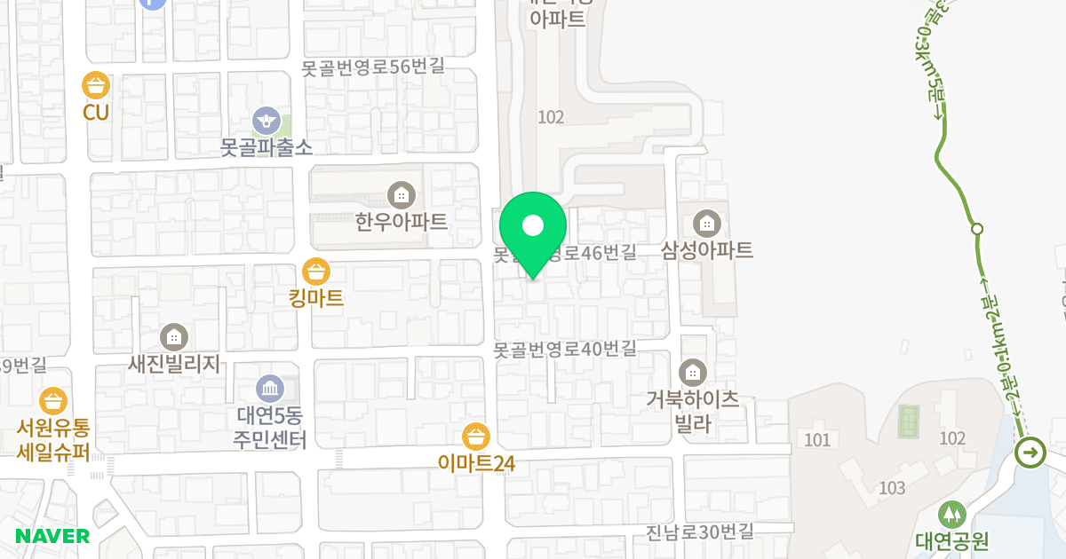 제이엠스카이 위치 지도 - 부산광역시 남구 못골번영로46번길 48