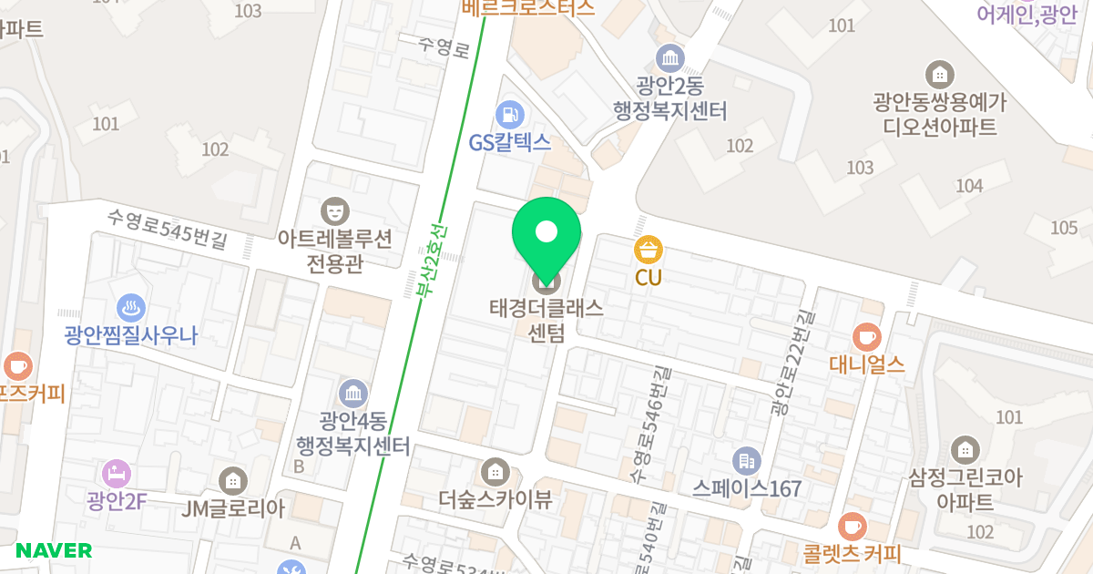 태경더클래스센텀 위치 지도 - 부산광역시 수영구 광안로16번길 52
