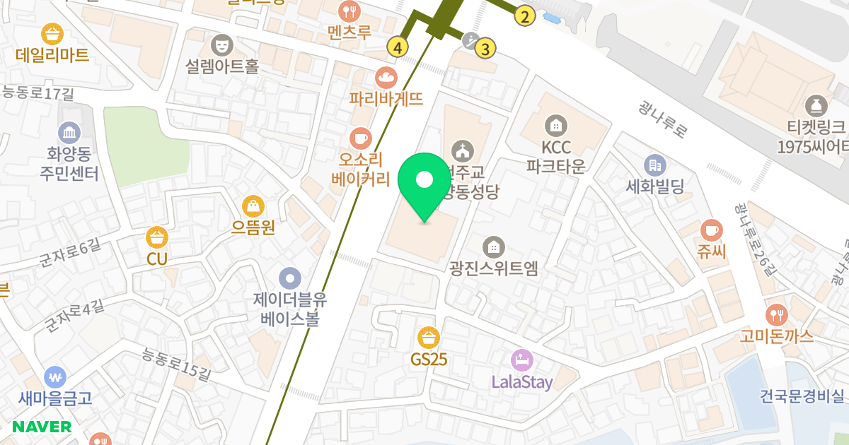 빌리브 인테라스 위치 지도 - 서울특별시 광진구 능동로 172